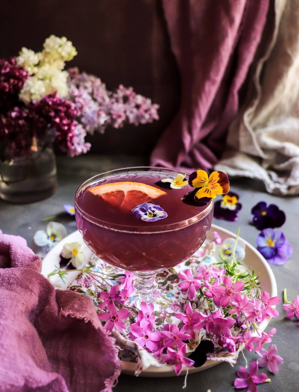 Grapefruit gin cocktail with Empress 1908 Gin and Crème de Violette