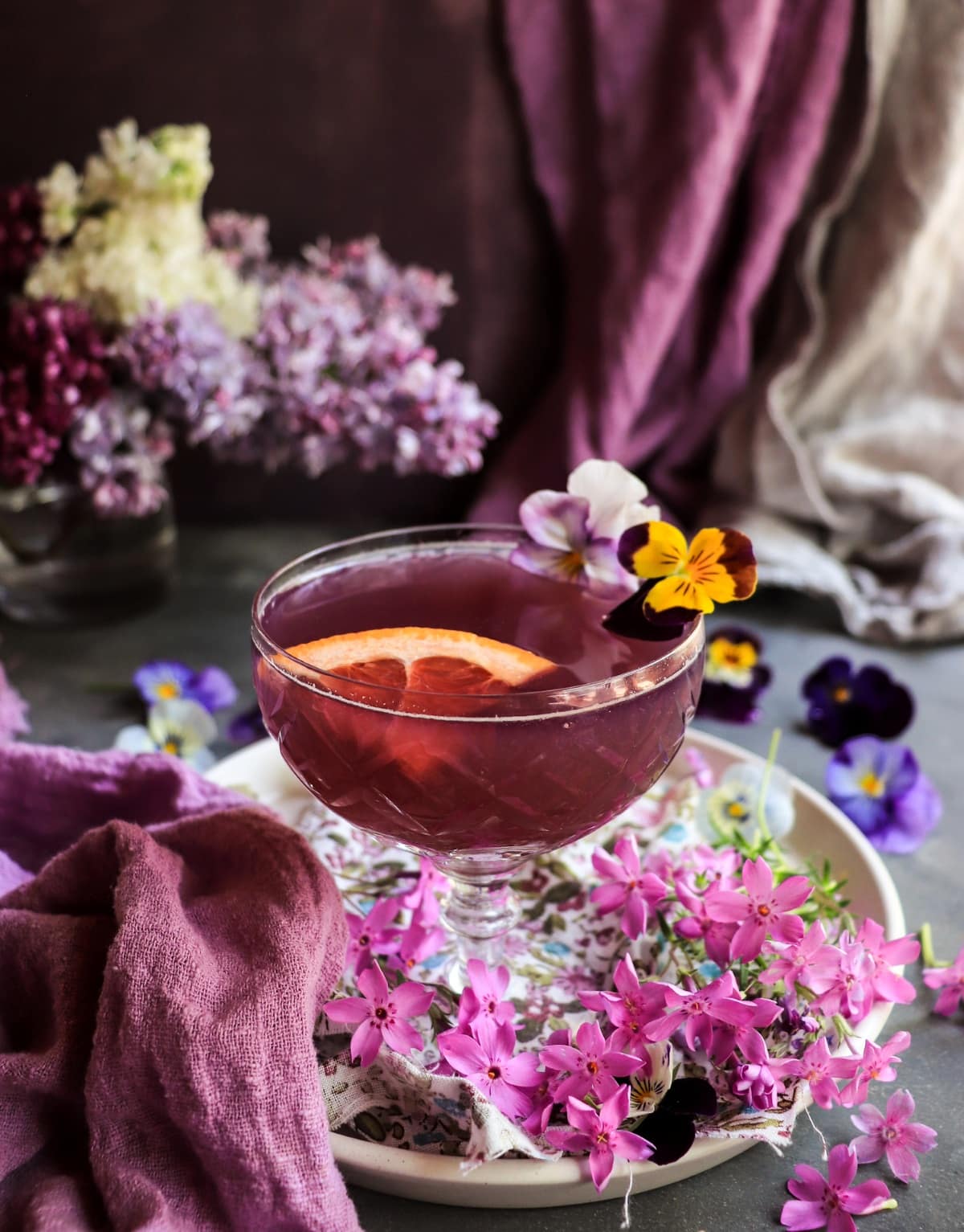 Purple grapefruit gin cocktail made with Empress 1908 Gin