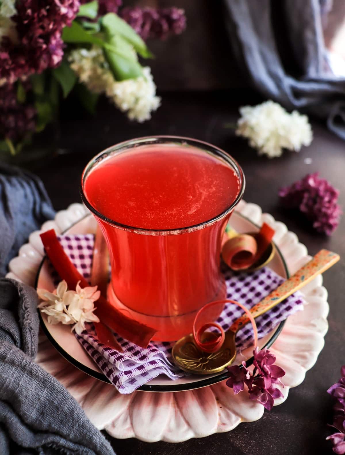 how to make less sweet rhubarb syrup