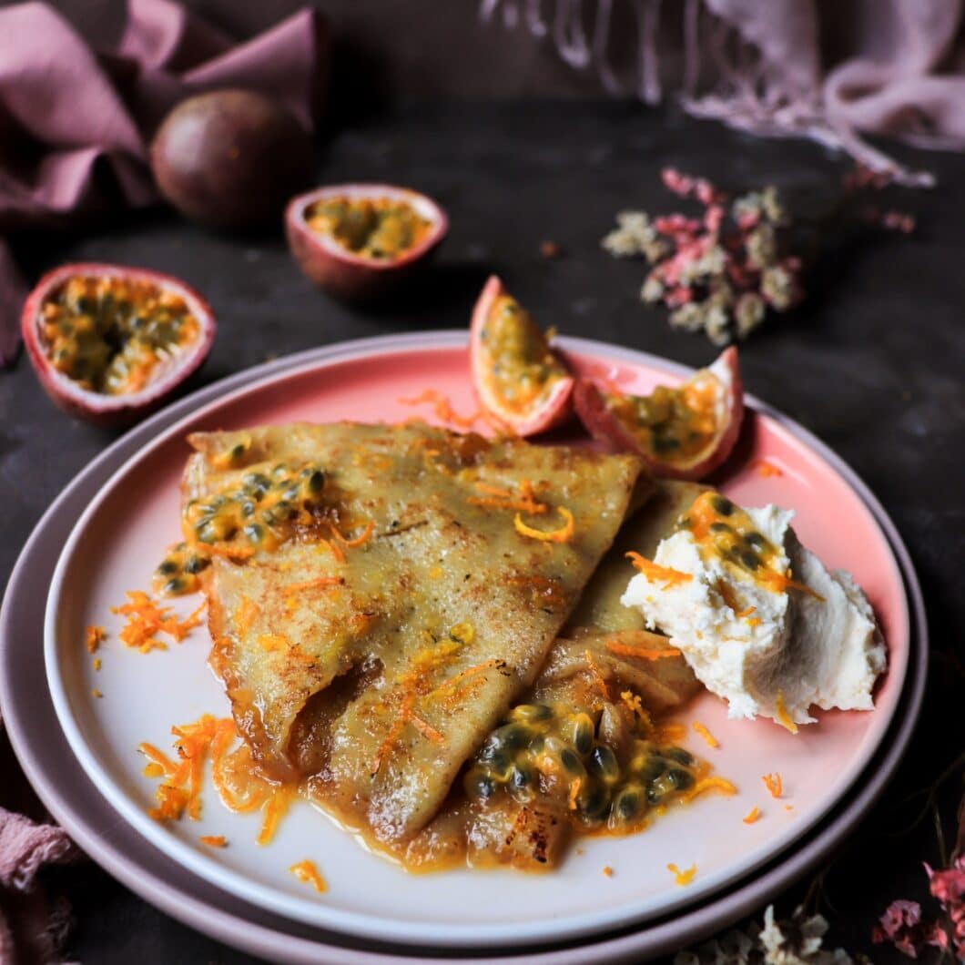 Passion Fruit Crêpes Suzette with Crème de Passion