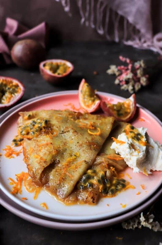 Passion Fruit Crêpes Suzette with Crème de Passion