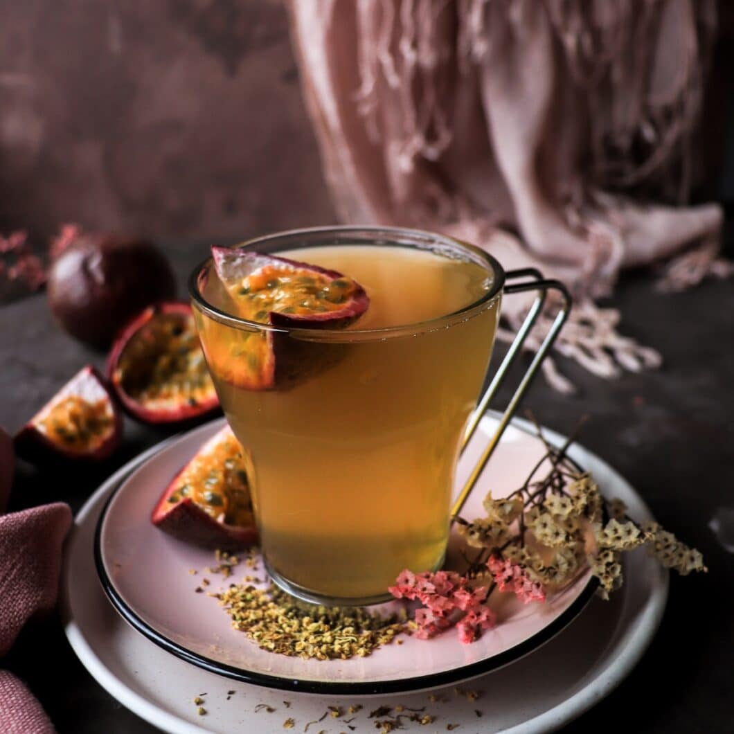 Passion Fruit Elderflower Tea with Honey and Vanilla