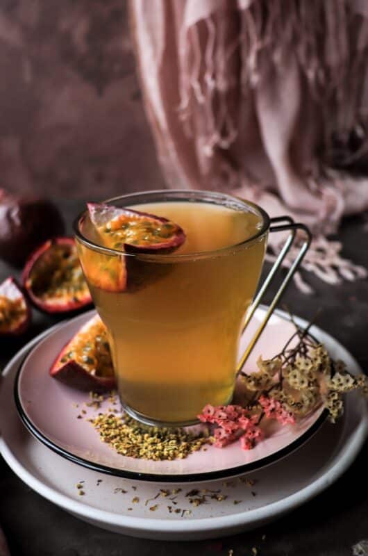 Passion Fruit Elderflower Tea with Honey and Vanilla