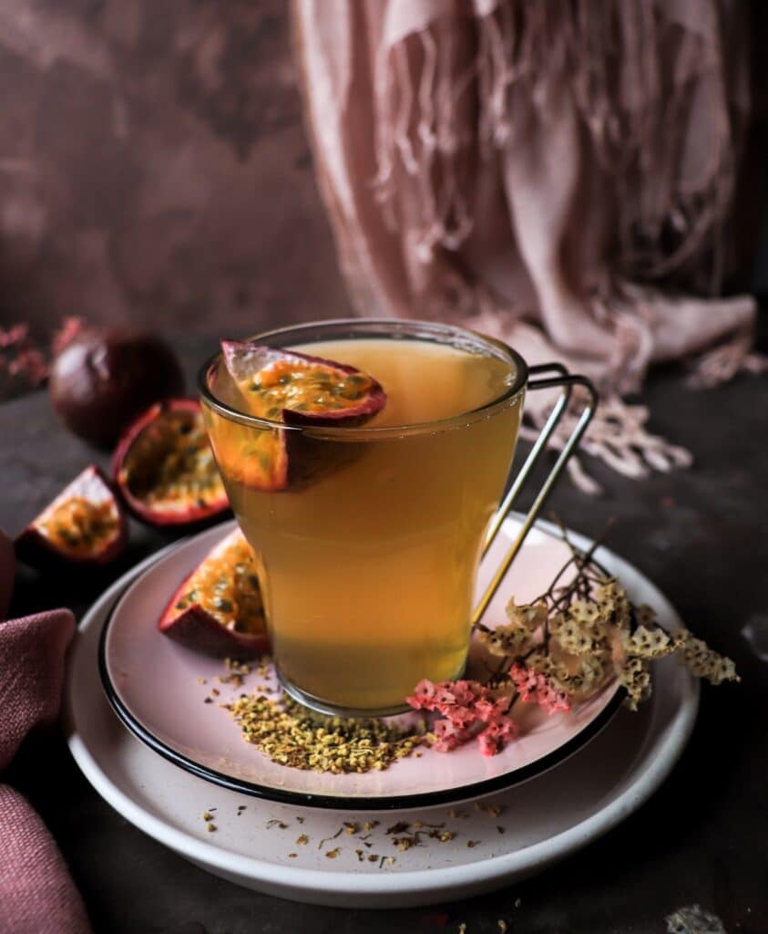 Passion Fruit Elderflower Tea with Honey and Vanilla