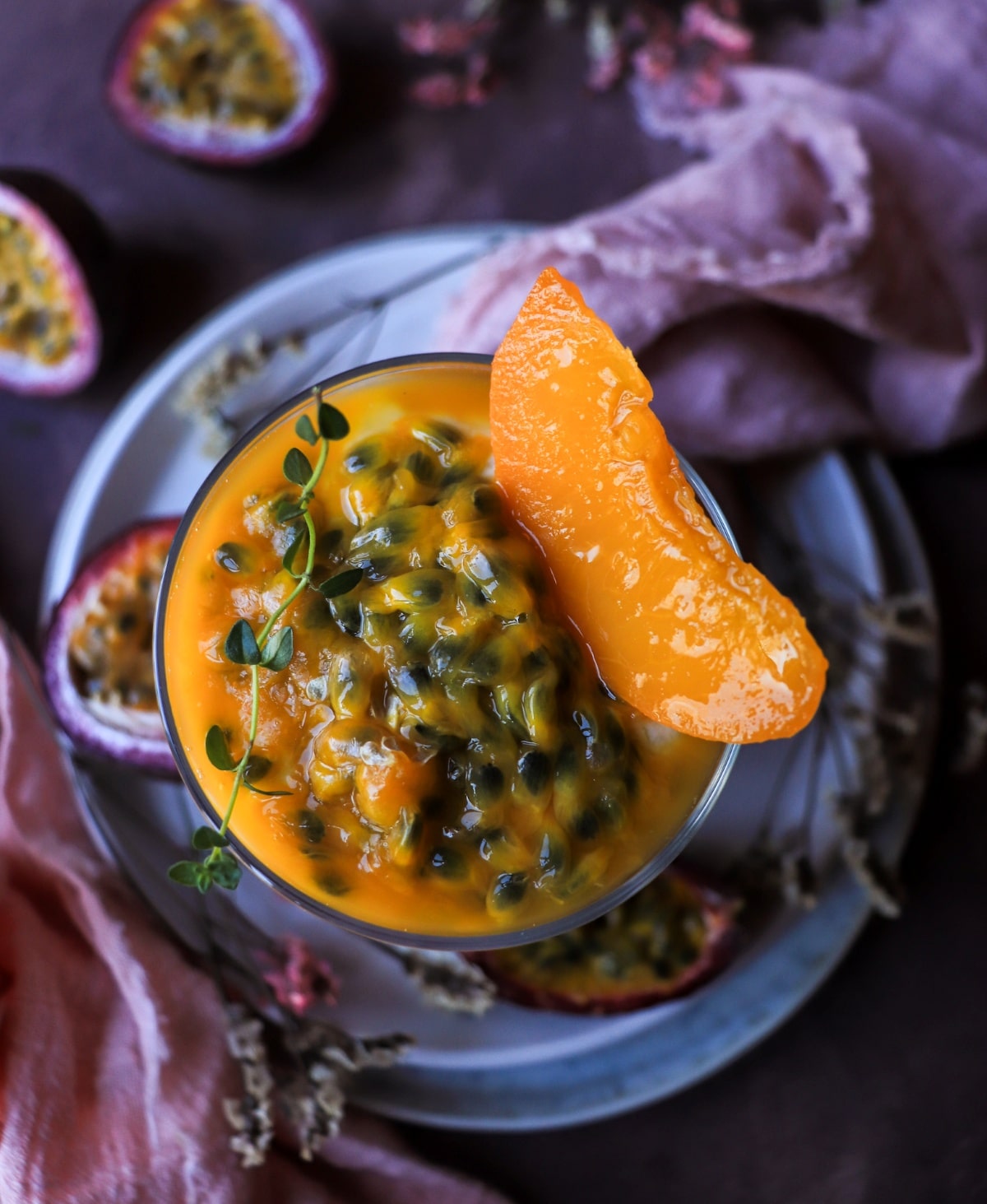 Peach Passion Fruit Parfait dessert