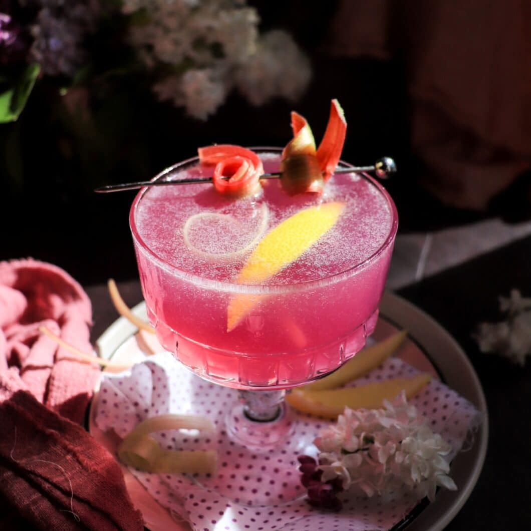 Rhubarb Gin Cocktail with Empress 1908 Gin