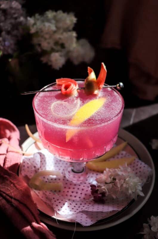 Rhubarb Gin Cocktail with Empress 1908 Gin
