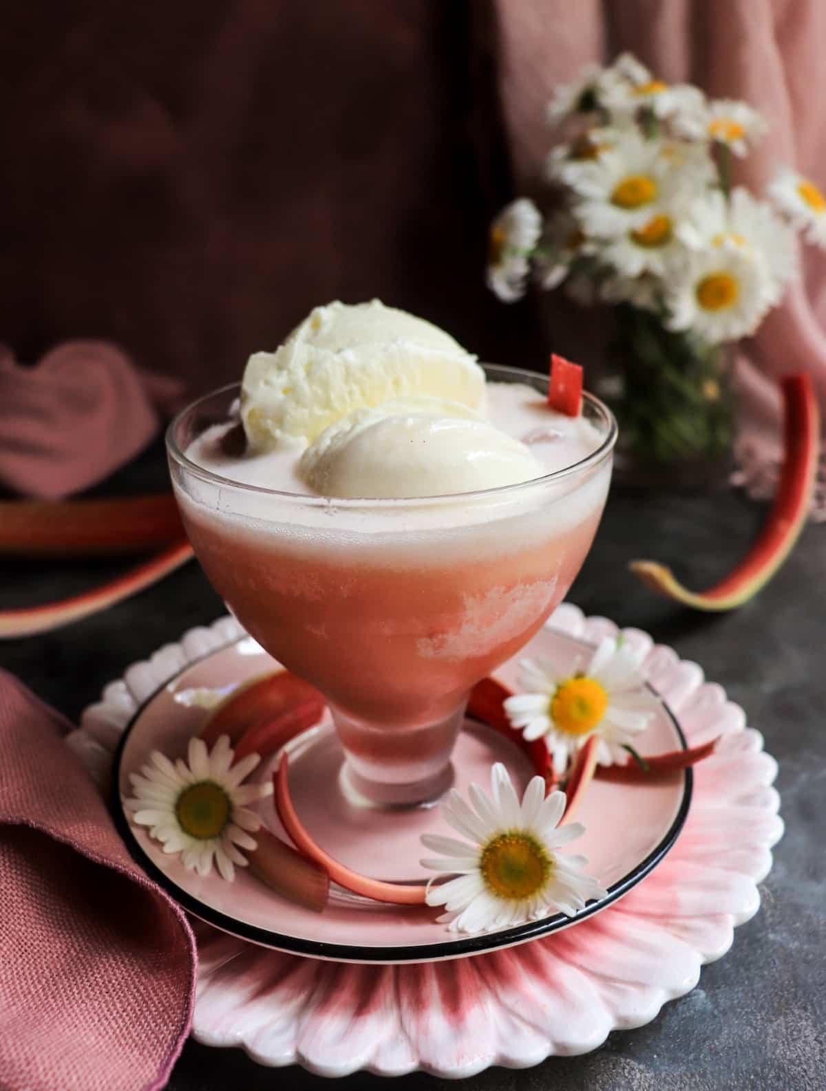 Rhubarb Ice Cream Float
