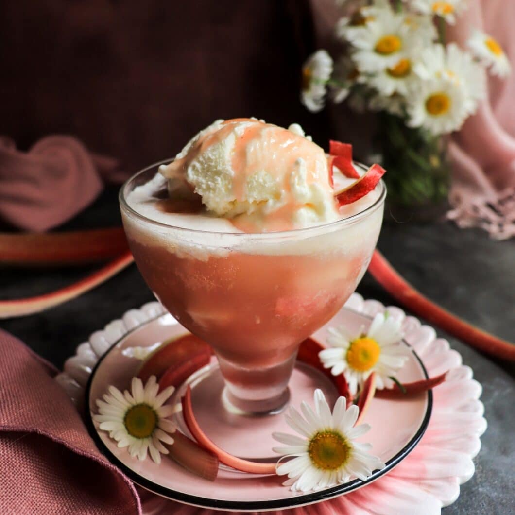 Rhubarb Ice Cream Float