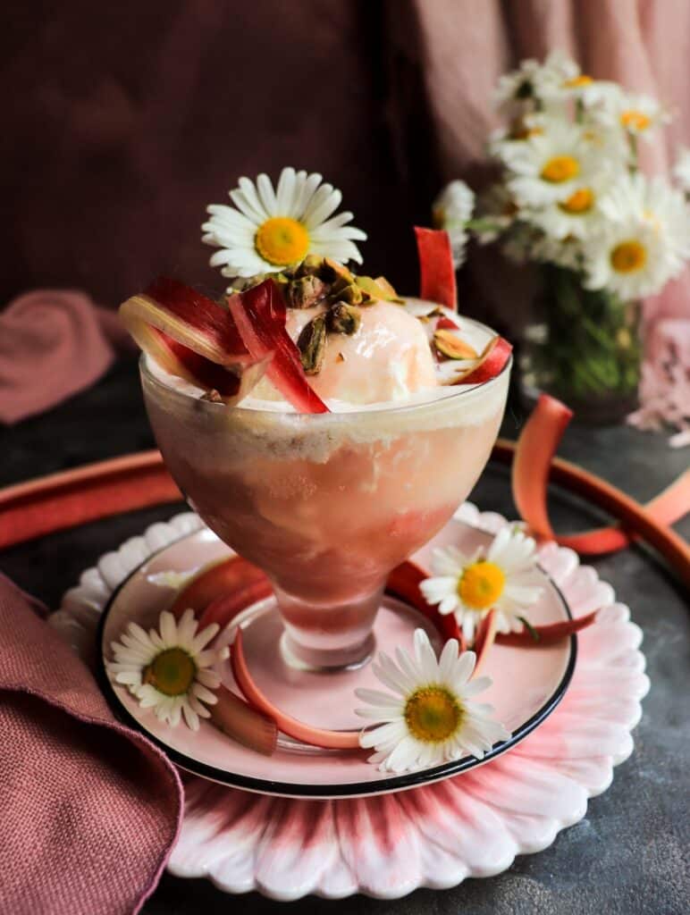 Rhubarb Ice Cream Float