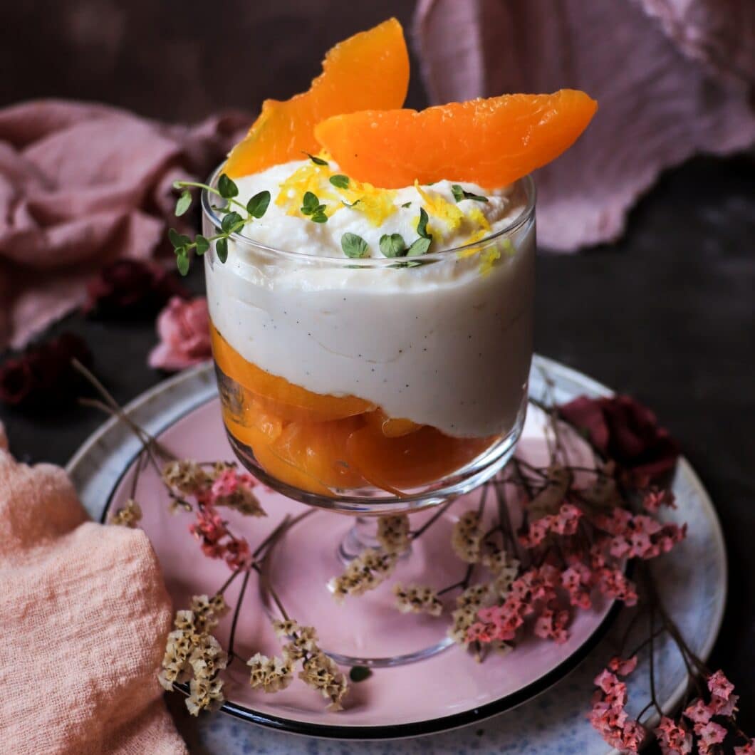 Ricotta Dessert with Canned Peaches and Honey
