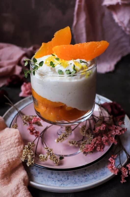 Ricotta Dessert with Canned Peaches and Honey