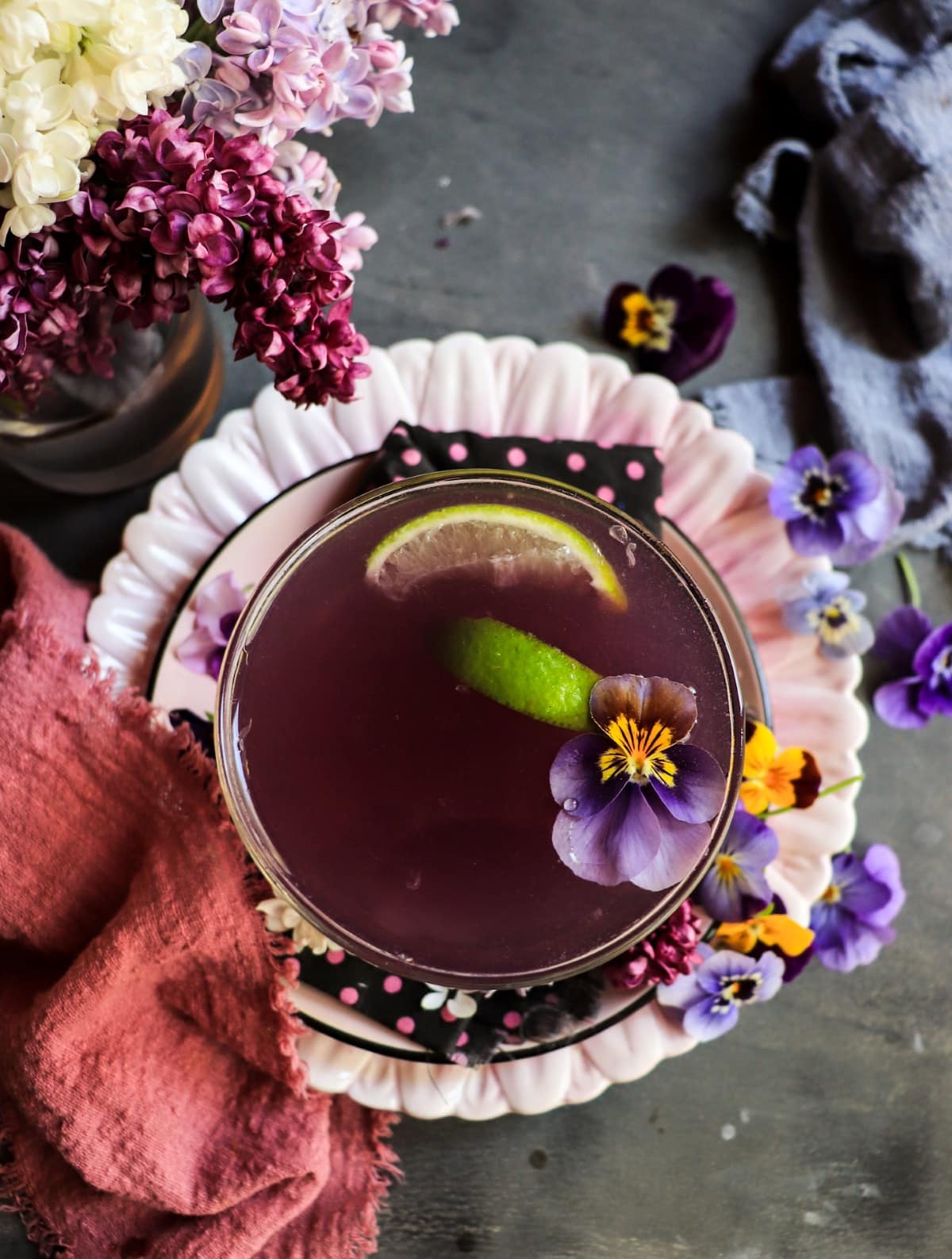 Violet Gimlet cocktail
