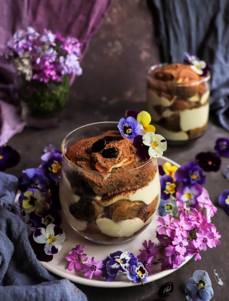 Violet Tiramisu with Crème de Violette and Lemon