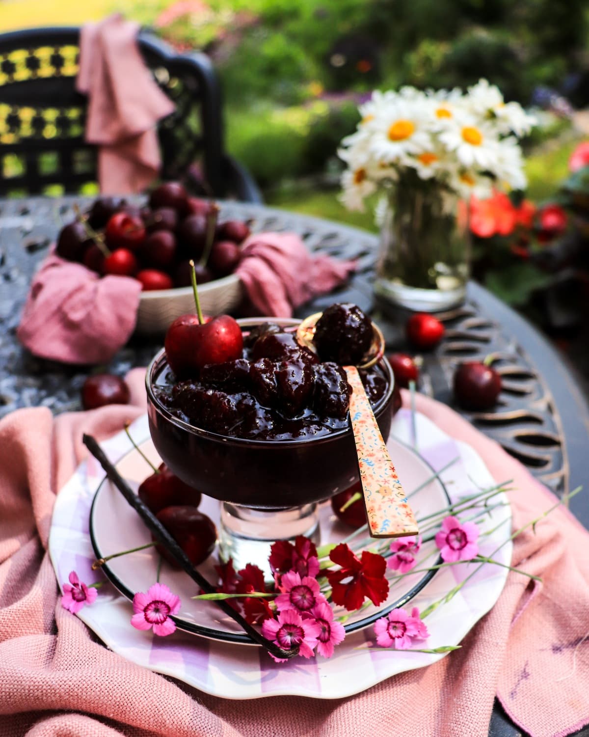 Homemade cherry amaretto jam recipe
