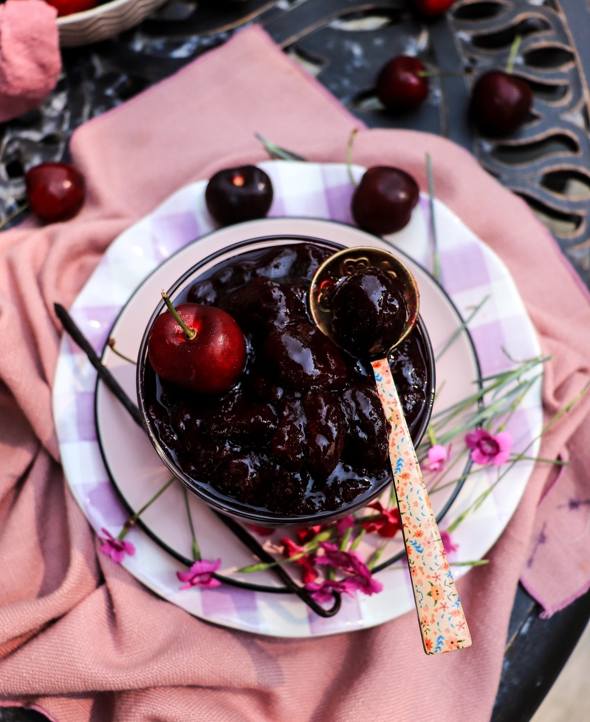 Lower sugar cherry jam