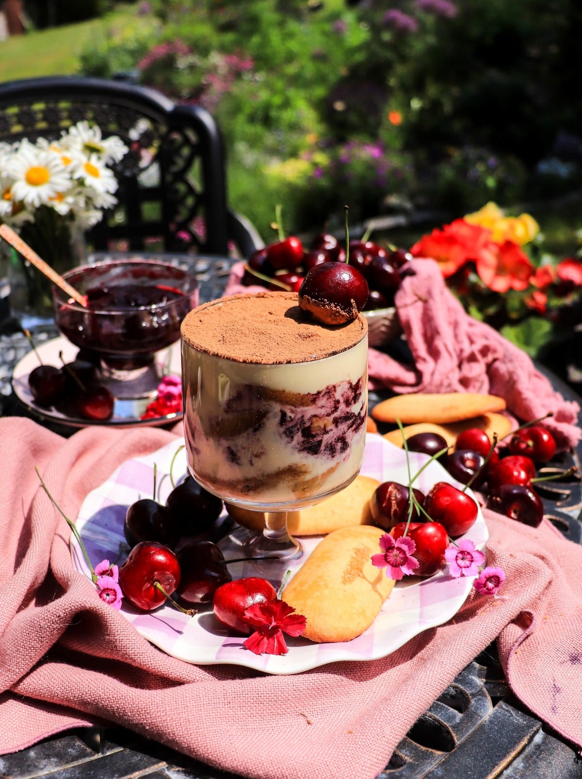 cherry jam tiramisu with amaretto