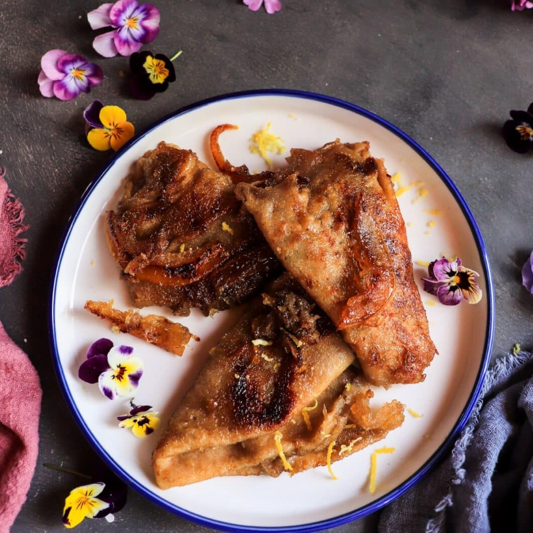 Crêpes Suzette with Crème de Violette