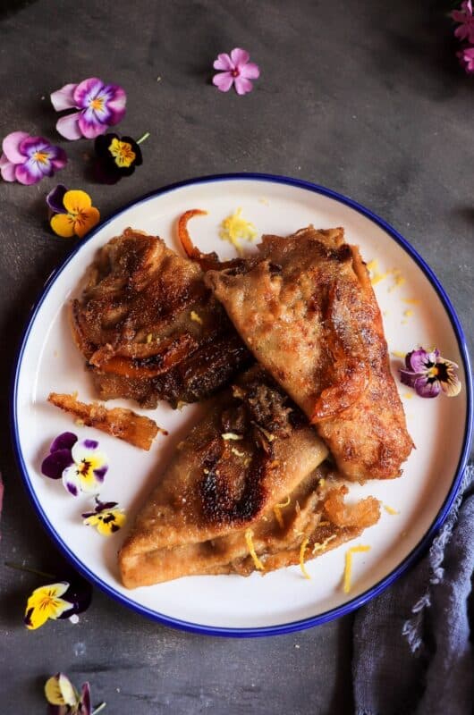 Crêpes Suzette with Crème de Violette