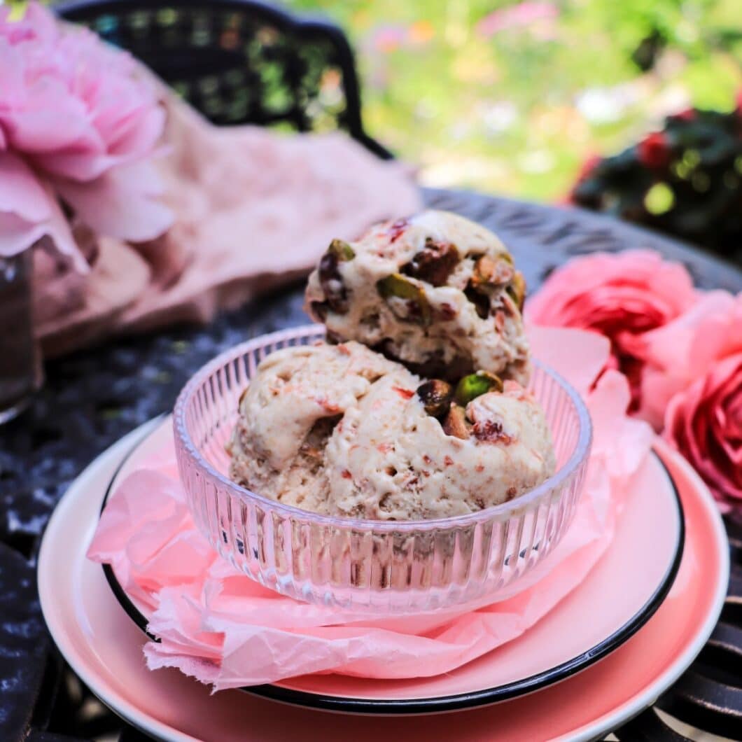 No-Churn Rose Jam Ice Cream