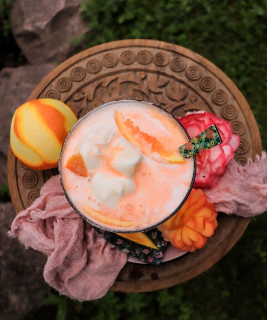 orange creamsicle float with orange soda