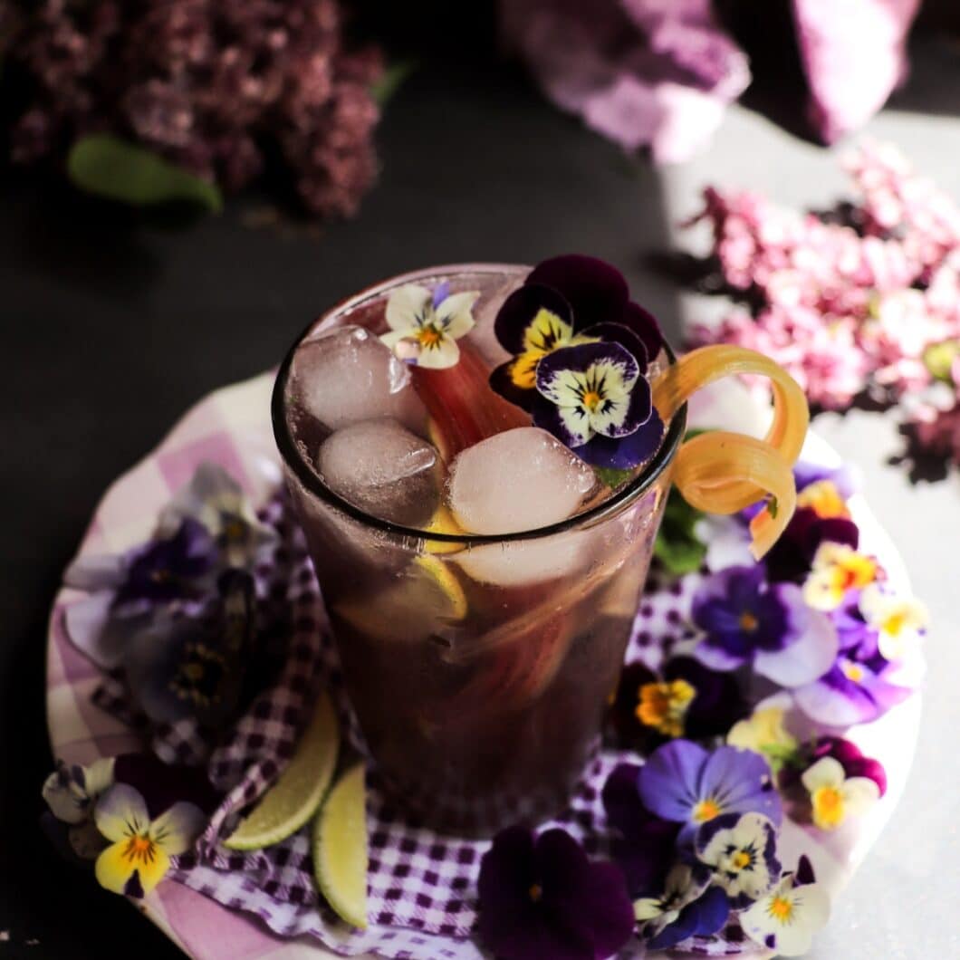 Rhubarb Violet Fizz