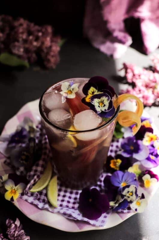 Rhubarb Violet Fizz