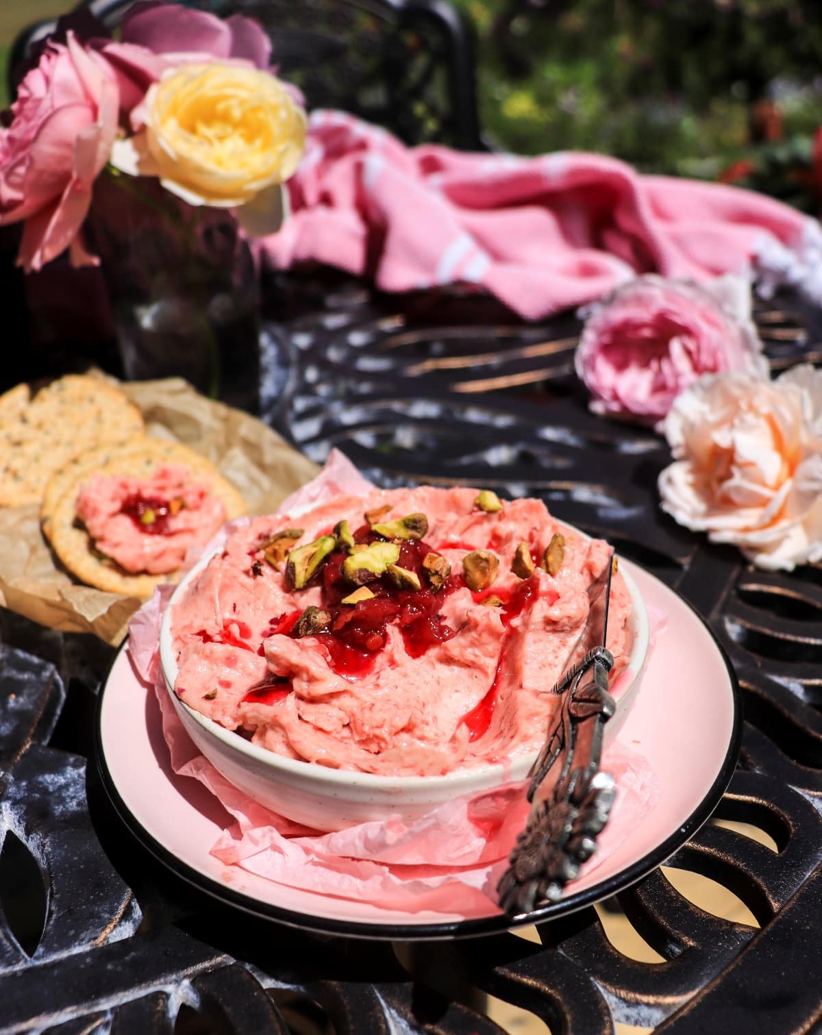 sweet compound butter with rose petal jam