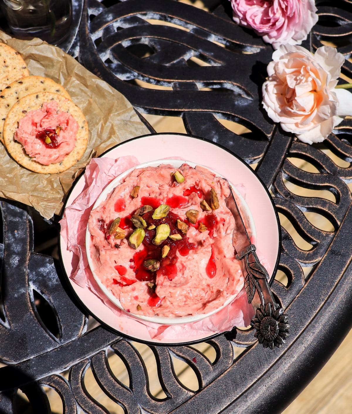 dessert rose compound butter