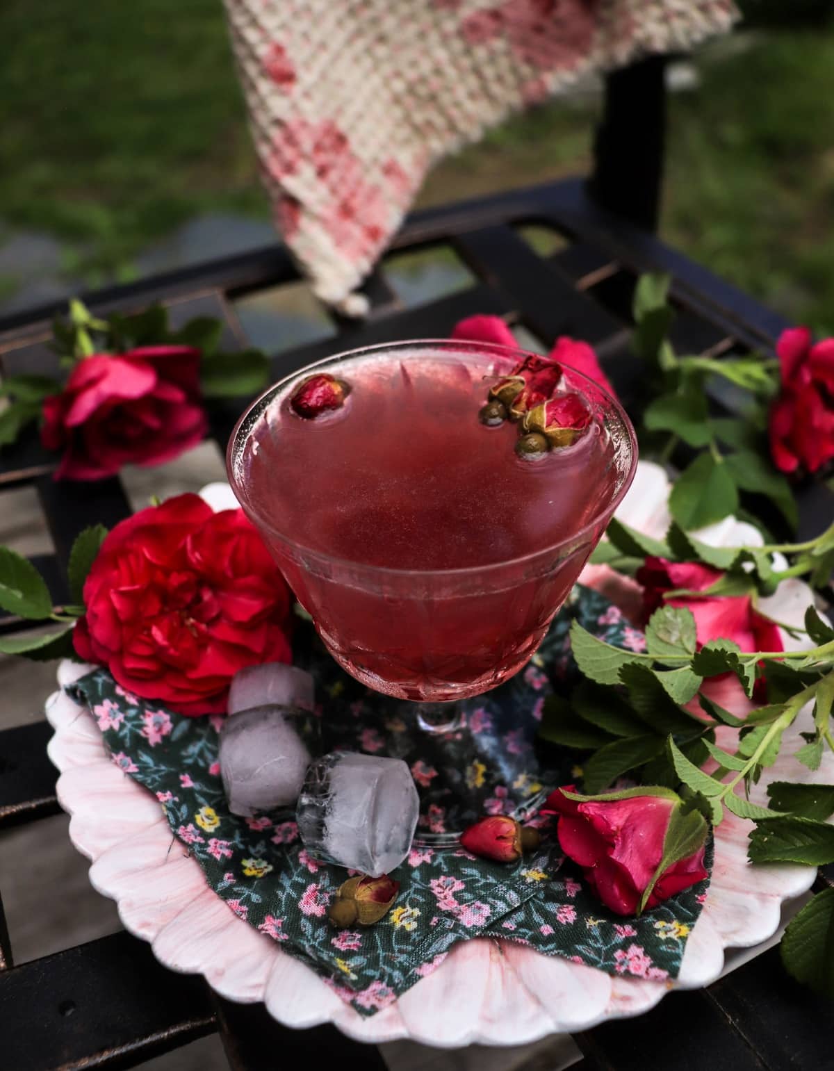 Rose Gin Daisy cocktail with rose petal syrup and Empress 1908 gin
