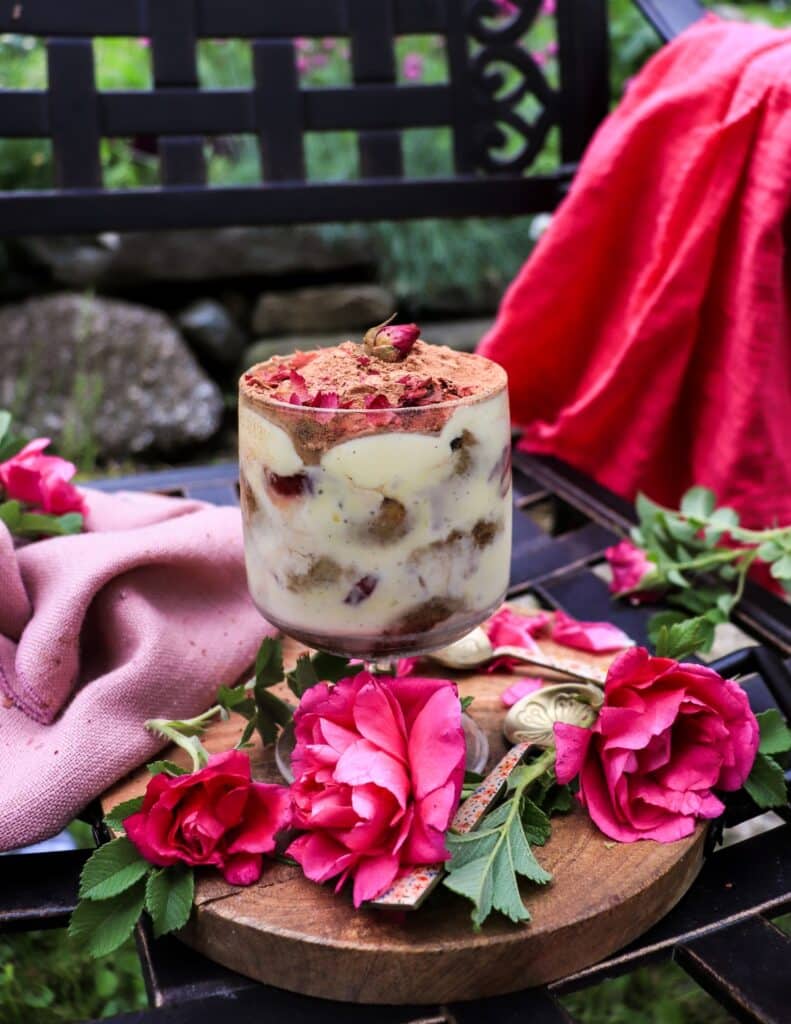 Tiramisu with Rose Petal Jam and Amaretto