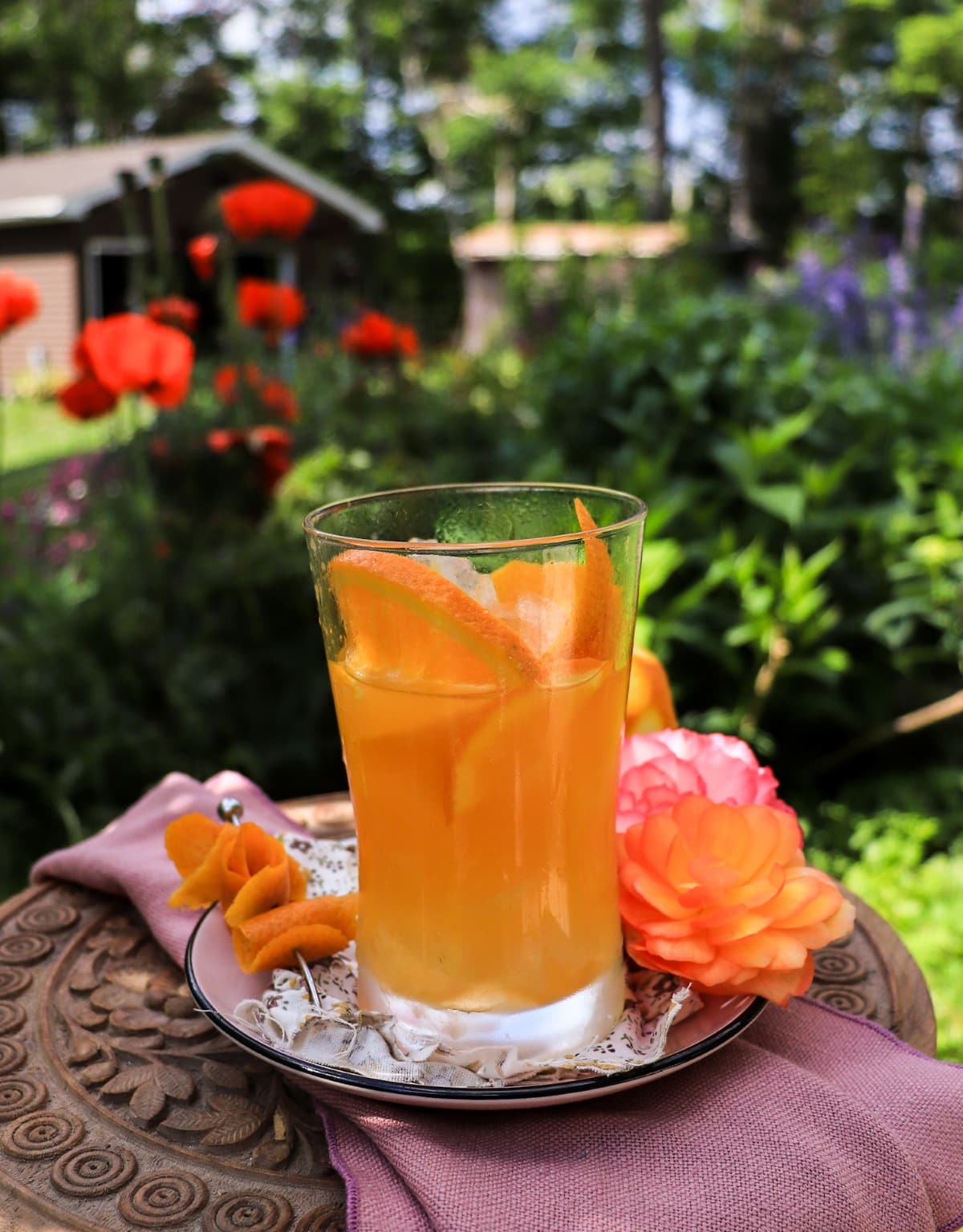 Layered Orange Cream Soda for Adults before stirring