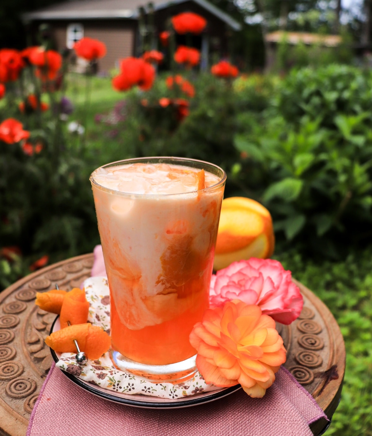 Creamy Spiked Orange Cream Soda with orange liqueur
