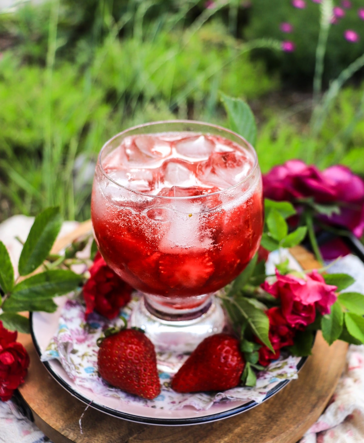 Strawberry Rose Spritz - A Light and Floral Summer Cocktail