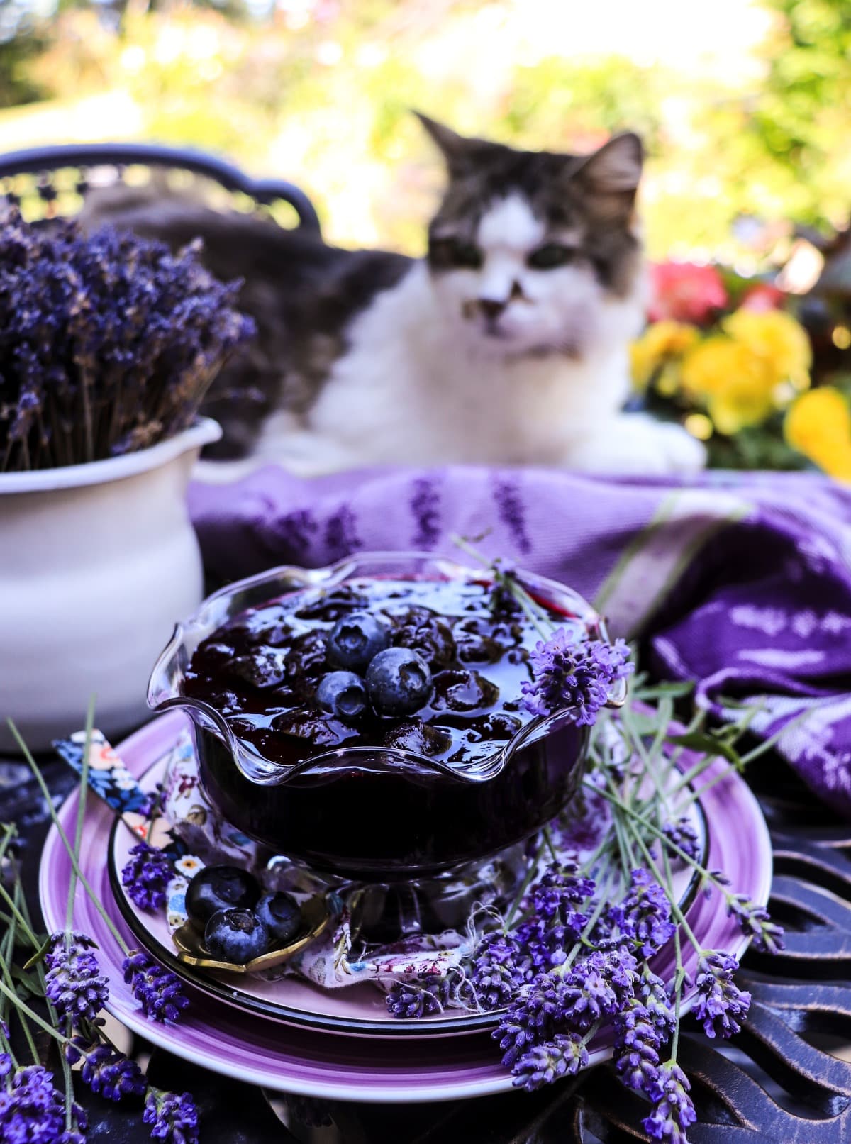 Homemade blueberry lavender jam