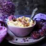Chive Blossom Compound Butter with Honey and Lemon