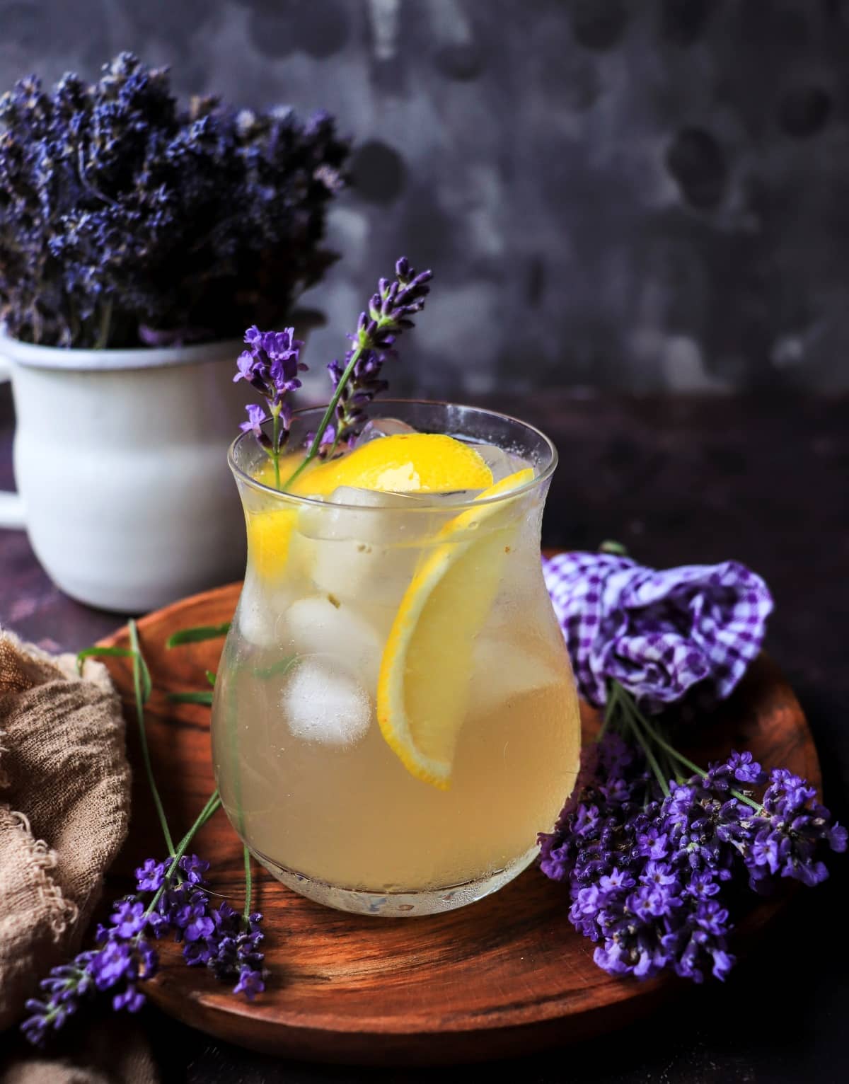 Honey Lavender Lemonade with homemade lavender honey syrup (less sweet)