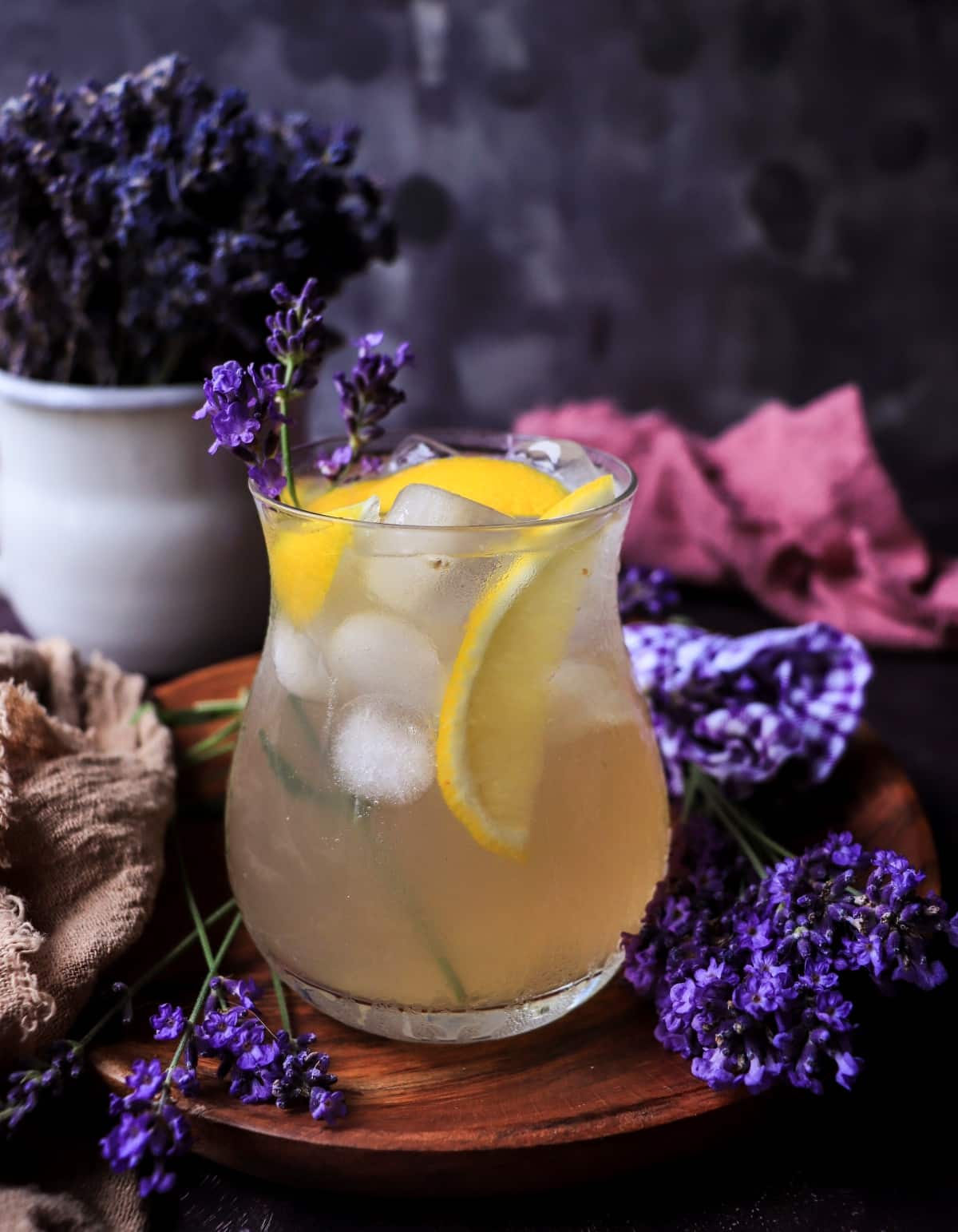 Less sweet lavender lemonade with honey