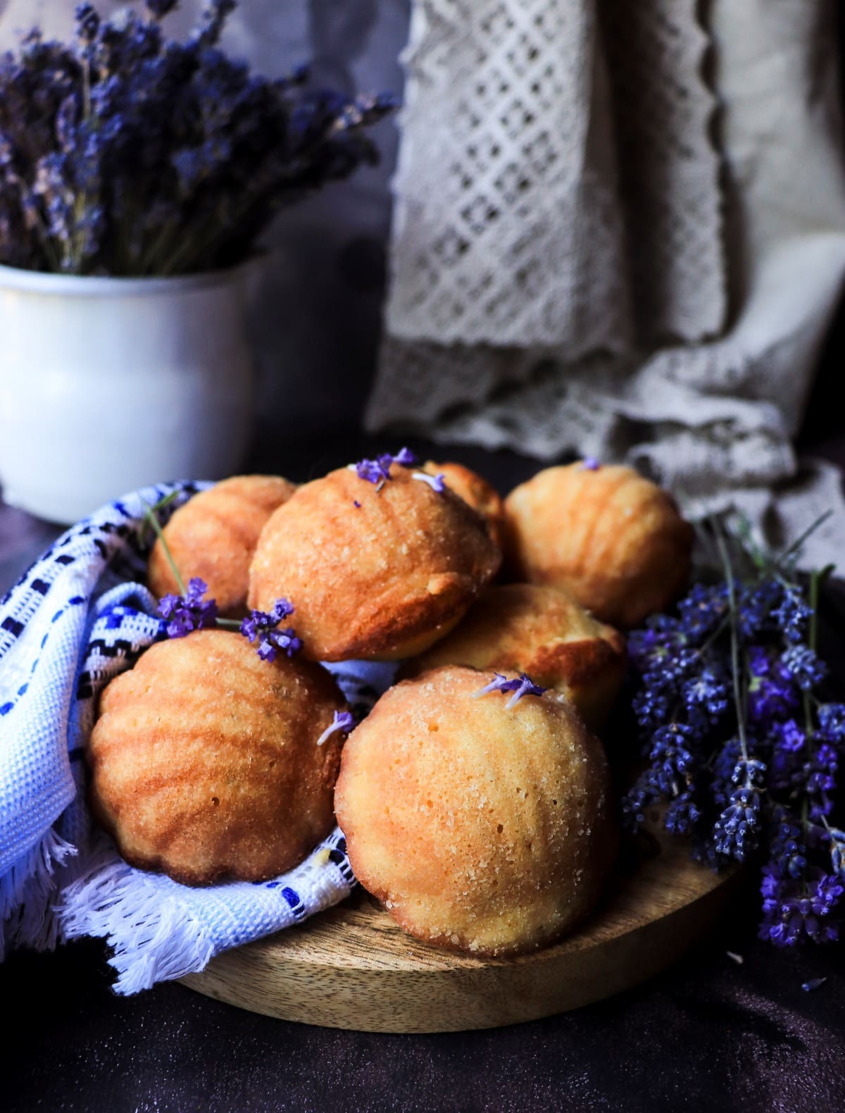 Lavender madeleines with honey