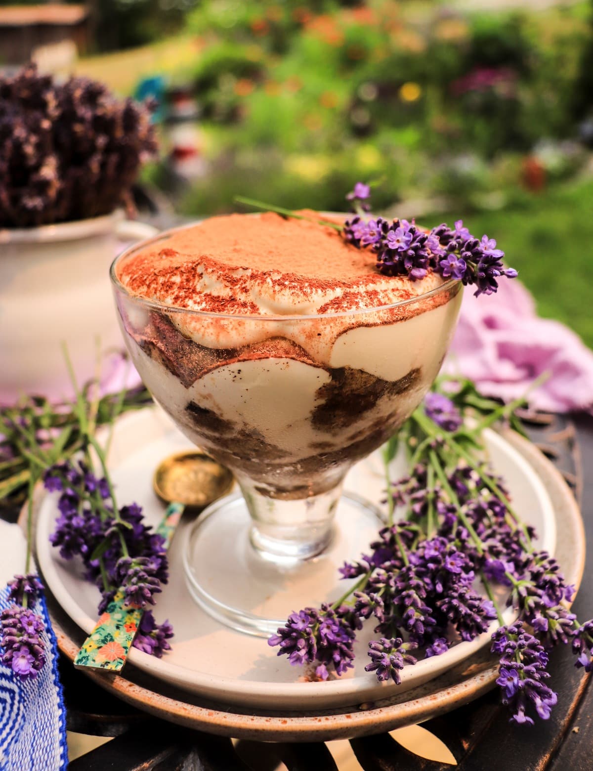Eggless lavender tiramisu