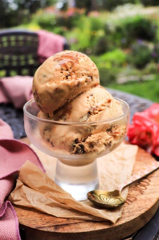 No-Churn Dulce de Leche Ice Cream with Pecans