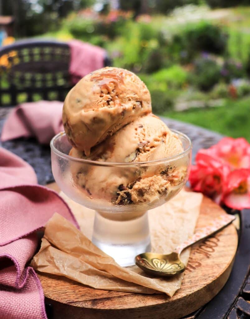 No-Churn Dulce de Leche Ice Cream with Pecans