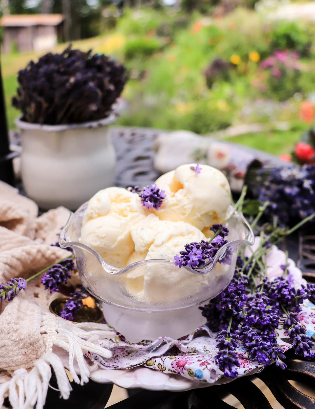 No-Churn Lavender Ice Cream with Condensed Milk