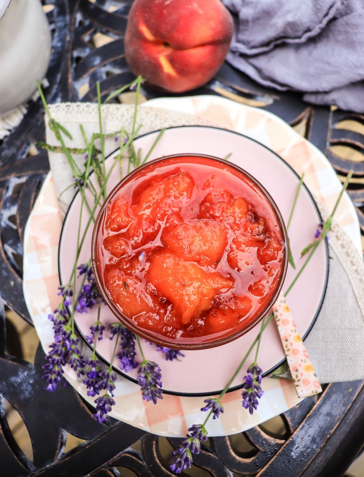 Chunky Peach Jam with Lavender