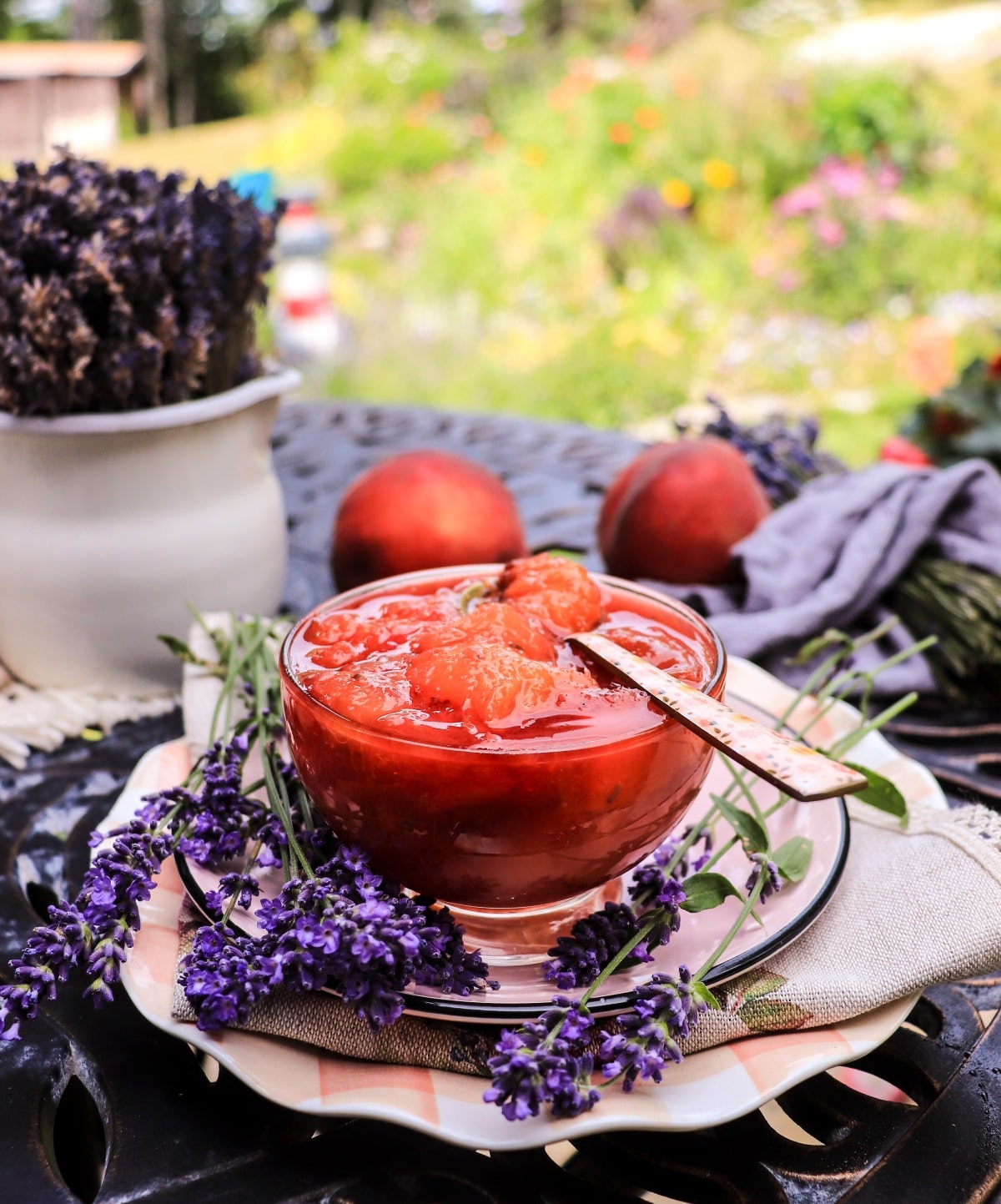 Homemade Peach Jam with Lavender