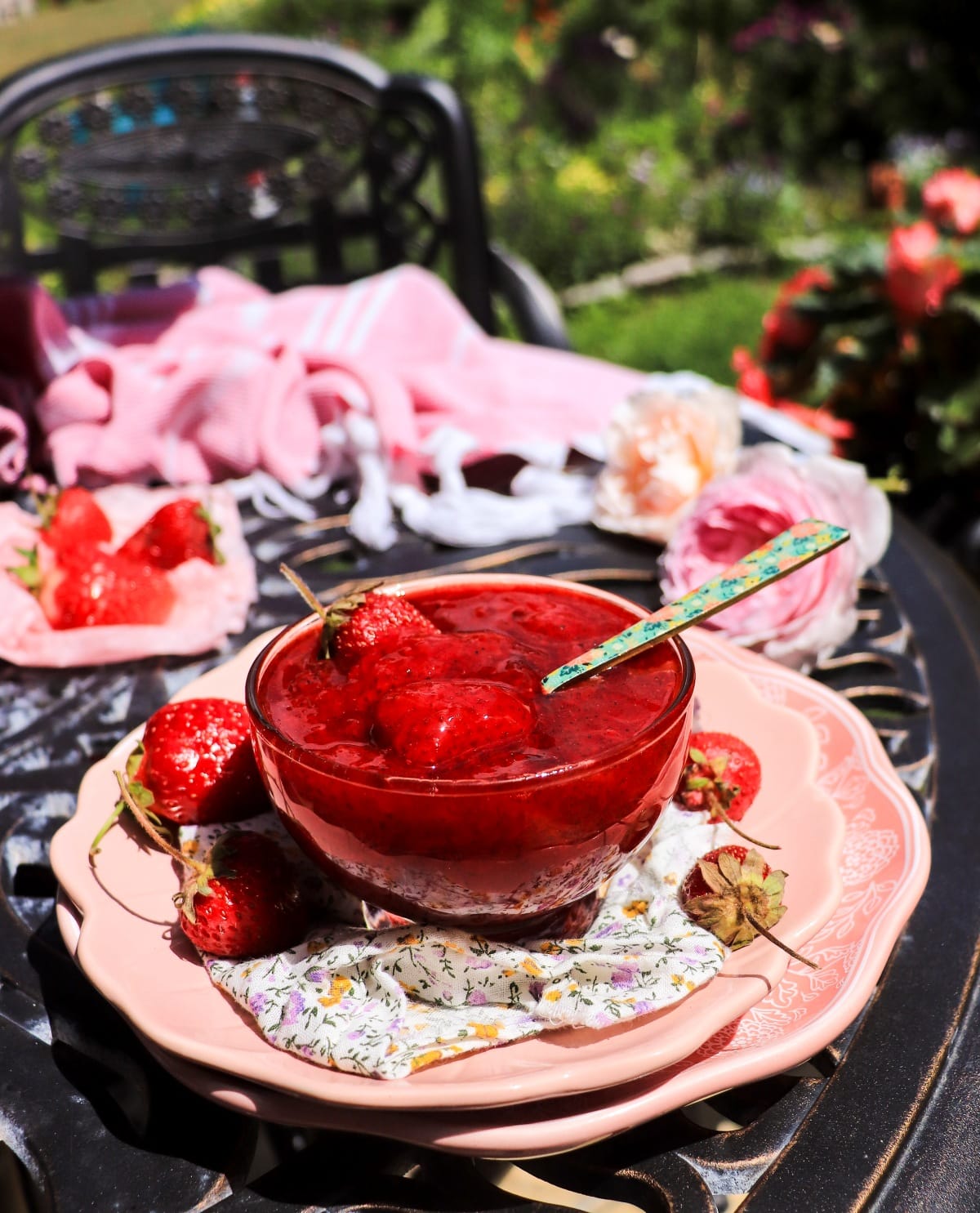 less sweet strawberry jam with amaretto