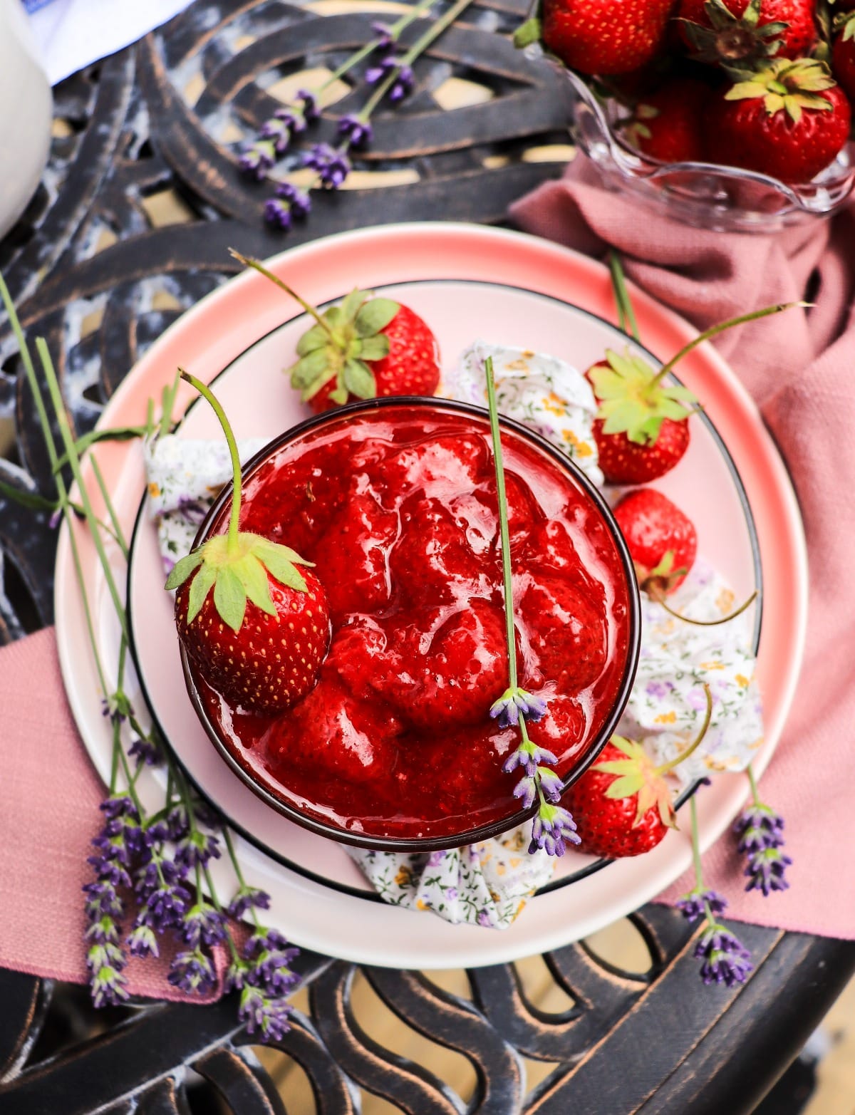 less sweet strawberry jam with lavender