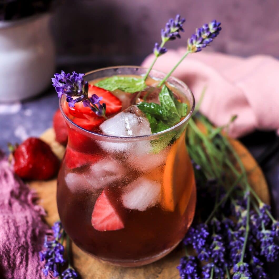 Strawberry Rosé Sangria with Lavender and Orange