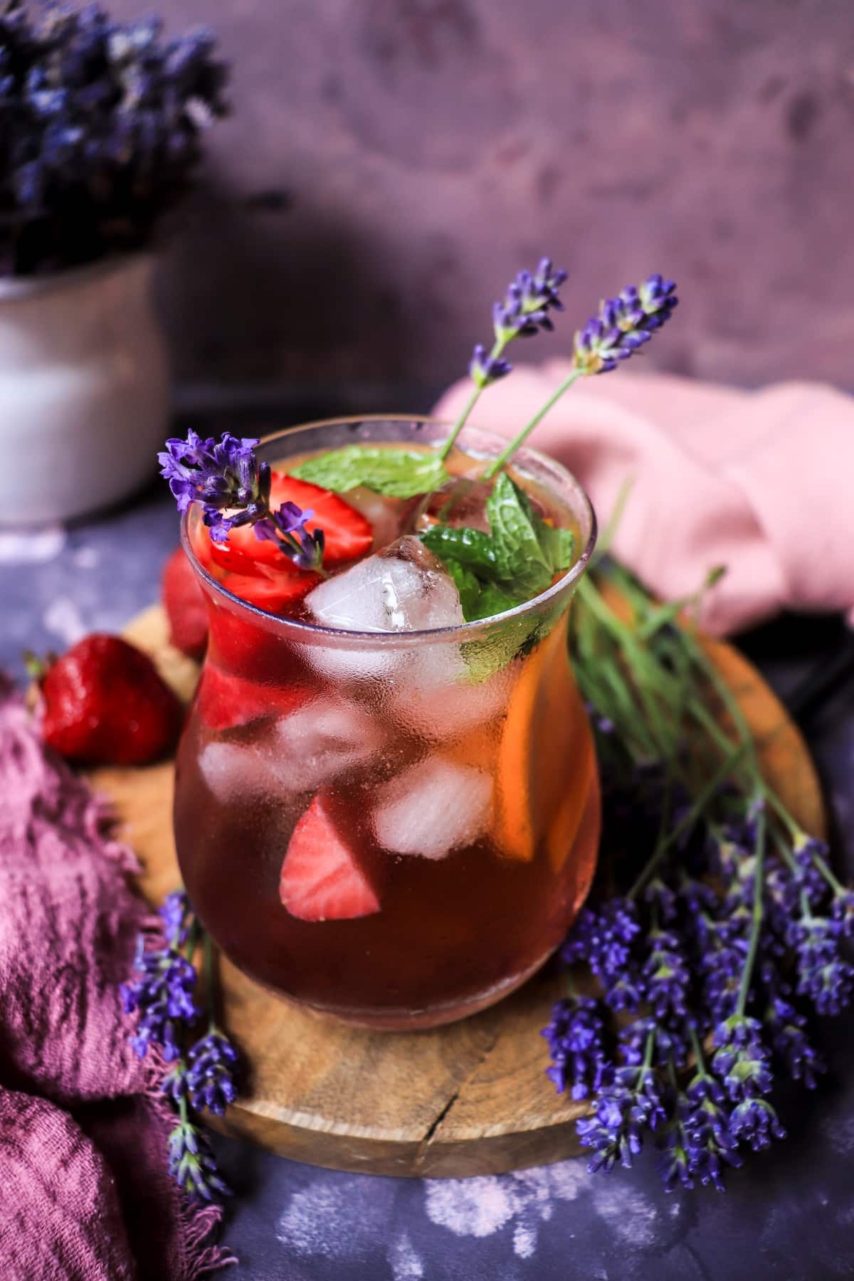 strawberry sangria with rosé wine and orange
