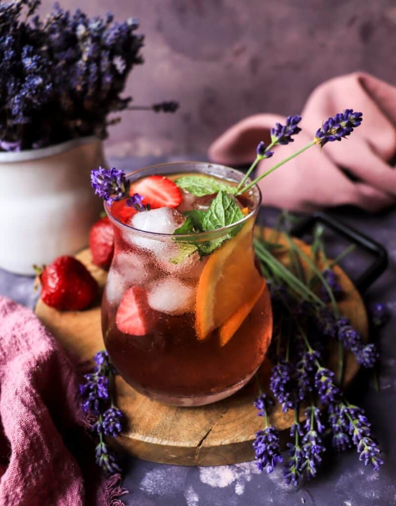 Strawberry Rosé Sangria with Lavender and Orange